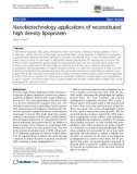 báo cáo khoa học: Nanobiotechnology applications of reconstituted high density lipoprotein