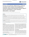 Báo cáo y học: Immune reconstitution inflammatory syndrome associated with acquired immunodeficiency syndrome-related