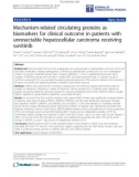 Báo cáo sinh học: Mechanism-related circulating proteins as biomarkers for clinical outcome in patients with unresectable hepatocellular carcinoma receiving sunitinib