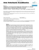 Báo cáo khoa học: Validation of computerized diagnostic information in a clinical database from a national equine clinic network