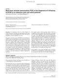 Báo cáo y học: Real-time reverse-transcription PCR in the diagnosis of influenza A (H1N1)v in intensive care unit adult patients