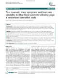 Báo cáo y học: Post traumatic stress symptoms and heart rate variability in Bihar flood survivors following yoga: a randomized controlled study