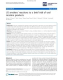 báo cáo khoa học: US smokers' reactions to a brief trial of oral nicotine products