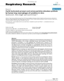 Báo cáo y học: Cyclic hydrostatic pressure and cotton particles stimulate synthesis by human lung macrophages of cytokines in vitro