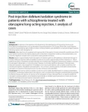 Báo cáo y học: Post-injection delirium/sedation syndrome in patients with schizophrenia treated with olanzapine long-acting injection, I: analysis of cases