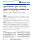 Báo cáo hóa học: Prognostic impact of clinical course-specific mRNA expression profiles in the serum of perioperative patients with esophageal cancer in the ICU: a case control study