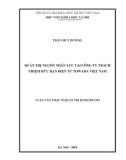 Luận văn Thạc sĩ Quản trị kinh doanh: Quản trị nguồn nhân lực tại công ty TNHH Điện tử Towada Việt Nam