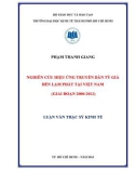 Luận văn Thạc sĩ Kinh tế: Nghiên cứu hiệu ứng truyền dẫn tỷ giá đến lạm phát tại Việt Nam (giai đoạn 2000-2012)