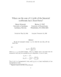 Báo cáo toán học: When can the sum of (1/p)th of the binomial coeﬃcients have closed form