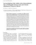 Báo cáo khoa học: An Investigation of the Ability of the Glutaraldehyde Test to Distinguish between Acute and Chronic Inﬂammatory Disease in Horses