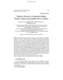 Báo cáo khoa hoc: Genetic diversity in Spanish donkey breeds using microsatellite DNA markers