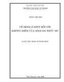 Luận văn Thạc sĩ Toán học: Về định lí Ritt đối với không điểm của hàm đa thức mũ