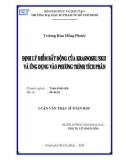 Luận văn Thạc sĩ Toán học: Định lý điểm bất động của Krasnosel'skii và ứng dụng vào phương trình tích phân