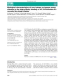 Báo cáo khoa hoc : Biological characteristics of two lysines on human serum albumin in the high-afﬁnity binding of 4Z,15Z-bilirubin-IXa revealed by phage display