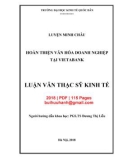 Luận văn Thạc sĩ Quản trị kinh doanh: Hoàn thiện văn hóa doanh nghiệp tại VietABank