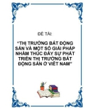 Thị trường bất động sản và một số giải pháp nhằm thúc đẩy sự phát triển thị trường bất động sản ở Việt Nam