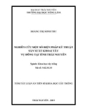 Tóm tắt Luận án tiến sĩ Khoa học cây trồng: Nghiên cứu các biện pháp kỹ thuật sản xuất khoai tây vụ đông tại tỉnh Thái Nguyên