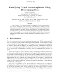 Báo cáo toán học: Identifying Graph Automorphisms Using Determining Sets