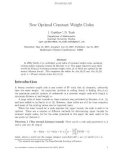 Báo cáo toán học: New Optimal Constant Weight Codes