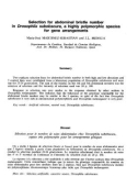 báo cáo khoa học: Selection for abdominal bristle number in Drosophila subobscura, a highly polymorphic species