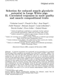 Báo cáo khoa hoc: Selection for reduced muscle glycolytic potential in Large White pigs. II. Correlated responses in meat quality and muscle compositional traits