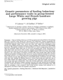 Báo cáo sinh học: Genetic parameters of feeding behaviour and performance traits in group-housed Large White and French Landrace