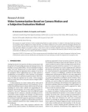 Báo cáo hóa học: Research Article Video Summarization Based on Camera Motion and a Subjective Evaluation Method