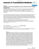 báo cáo hóa học: A highly invasive human glioblastoma pre-clinical model for testing therapeutics