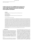 Báo cáo hóa học: A Block-Based Linear MMSE Noise Reduction with a High Temporal Resolution Modeling of the Speech Excitation Chunjian Li