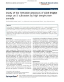 Báo cáo hóa học: Study of the formation processes of gold droplet arrays on Si substrates by high temperature anneals