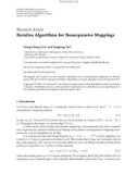 Báo cáo hóa học: Research Article Iterative Algorithms for Nonexpansive Mappings