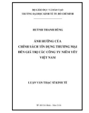 Luận văn Thạc sĩ Kinh tế: Ảnh hưởng của chính sách tín dụng thương mại đến giá trị các công ty niêm yết Việt Nam