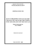 Tóm tắt Luận án tiến sĩ Khoa học giáo dục: Quản lý bồi dưỡng năng lực dạy cho giáo viên Trung học phổ thông nước Cộng hòa Dân chủ Nhân dân Lào