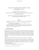 Báo cáo toán học: A note on packing graphs without cycles of length up to ﬁve