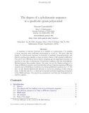 Báo cáo toán học: The degree of a q-holonomic sequence is a quadratic quasi-polynomial