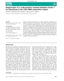 Báo cáo khoa học: Suppression of a cold-sensitive mutant initiation factor 1 by alterations in the 23S rRNA maturation region