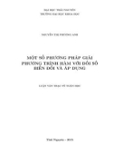 Luận văn Thạc sĩ Toán học: Một số phương pháp giải phương trình hàm với đối số biến đổi và áp dụng