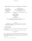 Báo cáo toán học: Depth reduction of a class of Witten zeta functions