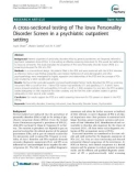 Báo cáo y học: A cross-sectional testing of The Iowa Personality Disorder Screen in a psychiatric outpatient setting