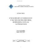 Luận văn: Sử dụng phân hữu cơ vi sinh sản xuất từ rác thải chợ nông thôn trong mô hình trồng cải tùa xại tại tỉnh Hậu Giang