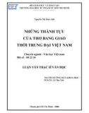 Luận văn Thạc sĩ Văn học: Những thành tựu của thơ bang giao thời trung đại Việt Nam