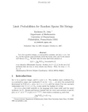 Báo cáo toán học: Limit Probabilities for Random Sparse Bit Strings