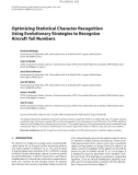 Báo cáo hóa học: Optimizing Statistical Character Recognition Using Evolutionary Strategies to Recognize Aircraft Tail Numbers