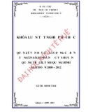 Khóa luận tốt nghiệp Kinh tế và phát triển: Quản lý vốn đầu tư xây dựng cơ bản từ ngân sách Nhà nước huyện Quảng Trạch, tỉnh Quảng Bình giai đoạn 2008-2012