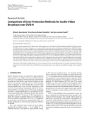 Báo cáo hóa học: Research Article Comparison of Error Protection Methods for Audio-Video Broadcast over DVB-H