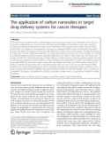 Báo cáo hóa học: The application of carbon nanotubes in target drug delivery systems for cancer therapies