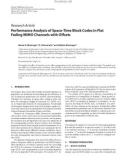 Báo cáo hóa học: Research Article Performance Analysis of Space-Time Block Codes in Flat Fading MIMO Channels with Offsets