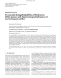 Báo cáo hóa học: Research Article Reverse Link Outage Probabilities of Multicarrier CDMA Systems with Beamforming in the Presence of Carrier Frequency Offset