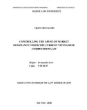 Executive summary of Law dissertation: Controlling the abuse of market dominance under the current Vietnamese competition law