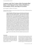 Báo cáo khoa học: Lameness and Claw Lesions of the Norwegian Red Dairy Cattle Housed in Free Stalls in Relation to Environment, Parity and Stage of Lactation